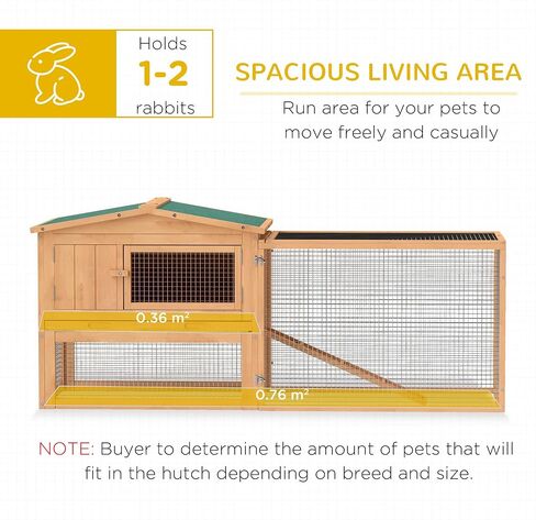 PawHut Rabbit Hutch 2-Story Bunny Cage, Guinea Pig Cage, Small Animal House with Slide Out Tray, for Indoor Outdoor, 61.5" x 23" x 27", Light Blue in Saudi Arabia