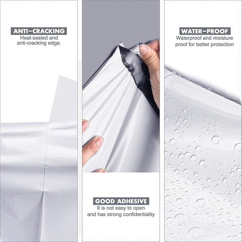 مرسلات بولي بيضاء ، 100 حزمة ، مستلزمات تغليف الأعمال الصغيرة ، أكياس الشحن ، مظاريف الشحن ، مقاومة للدموع القوية ذاتية (12x15.5 100pc) in Kuwait