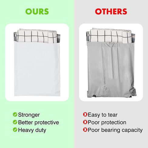 مرسلات بولي بيضاء ، 100 حزمة ، مستلزمات تغليف الأعمال الصغيرة ، أكياس الشحن ، مظاريف الشحن ، مقاومة للدموع القوية ذاتية (12x15.5 100pc) in Kuwait