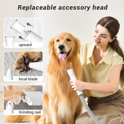 Bunfly Dog Grooming Kit & Dog Hair Vacuum, 3.5L Capacity Pet Grooming Vacuum with 13000kpa Strong Suction 99% Pet Hair,17 Tools Shedding Pet Hair, Home Cleaning -White in Kuwait