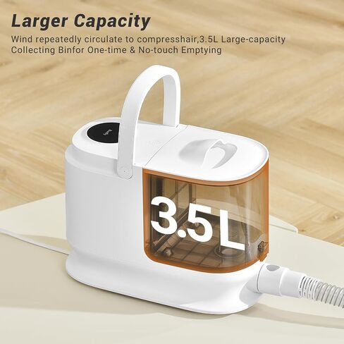 Bunfly Dog Grooming Kit & Dog Hair Vacuum, 3.5L Capacity Pet Grooming Vacuum with 13000kpa Strong Suction 99% Pet Hair,17 Tools Shedding Pet Hair, Home Cleaning -White in Kuwait