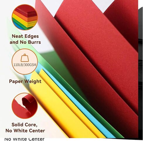 110lb Colored Cardstock, 20sheets 8.5 x 11 Heavy Weight Card Stock, 20 Assorted Colors 300GSM Card Stock Printer Paper Scrapbooking Supplies for Diy Crafts Cricut Card Making (Multicolor) in Saudi Arabia