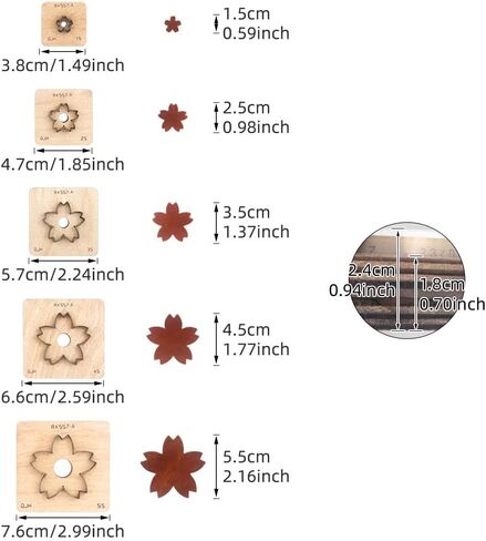 Leather Cutting Die,5 Pcs Flower Shape Leather Die Cutter Tool,Cutting Mold for DIY Leather Crafts (Flower1) in Saudi Arabia