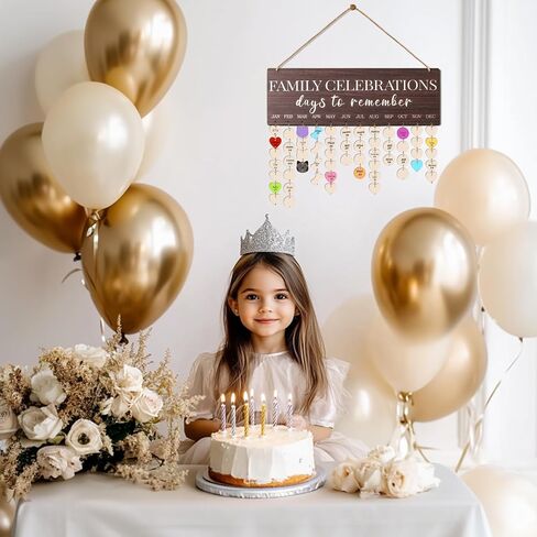 لوحة تقويم عيد ميلاد العائلة جدار معلق مع العلامات ، ولوحة عيد ميلاد العائلة مع علامات أيام الذاكرة الخشبية تذكير الجدار المعلقة ديكور ديكور الخشب تعقب مع 104 العلامات ، عيد الحب هدايا عيد الميلاد لعشاق الأصدقاء (احتفالات العائلة) in Kuwait
