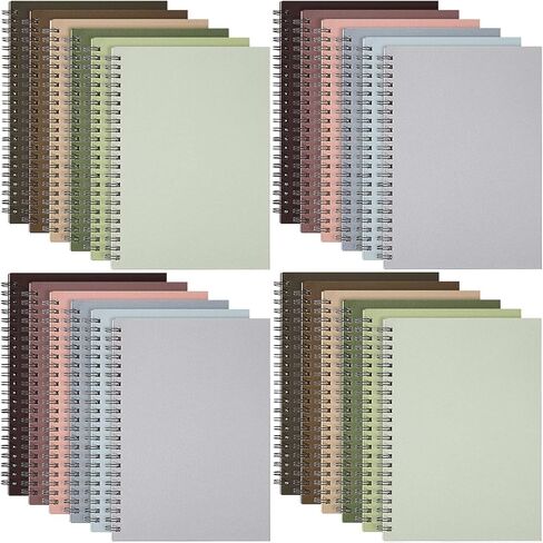 Fuutreo 24 Pcs Spiral Notebook for Work A5 8.3 x 5.7 Inch College Ruled Spiral Journal Notebook Kraft Cover, 12 Color, 60 Sheets, 120 Pages for Office School Supplies(Candy Color) in Saudi Arabia