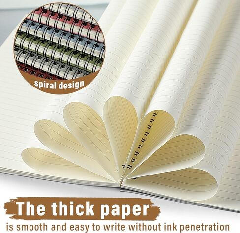 Fuutreo 24 Pcs Spiral Notebook for Work A5 8.3 x 5.7 Inch College Ruled Spiral Journal Notebook Kraft Cover, 12 Color, 60 Sheets, 120 Pages for Office School Supplies(Candy Color) in Saudi Arabia