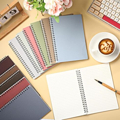 Fuutreo 24 Pcs Spiral Notebook for Work A5 8.3 x 5.7 Inch College Ruled Spiral Journal Notebook Kraft Cover, 12 Color, 60 Sheets, 120 Pages for Office School Supplies(Candy Color) in Saudi Arabia