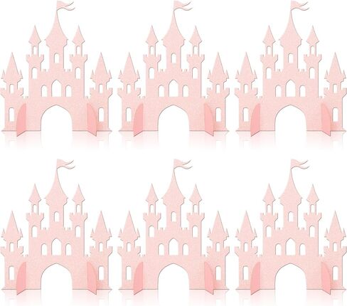2 PCS Princess Castle Menced Princess Thream Table Centerpieces Princess Castle موضوع عيد ميلاد الطاولة زخارف الطاولة للاستحمام الطفل الأميرة حفل عيد ميلاد للحفلات المركزية اللوازم الذهب in Kuwait