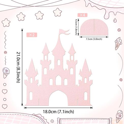 2 PCS Princess Castle Menced Princess Thream Table Centerpieces Princess Castle موضوع عيد ميلاد الطاولة زخارف الطاولة للاستحمام الطفل الأميرة حفل عيد ميلاد للحفلات المركزية اللوازم الذهب in Kuwait