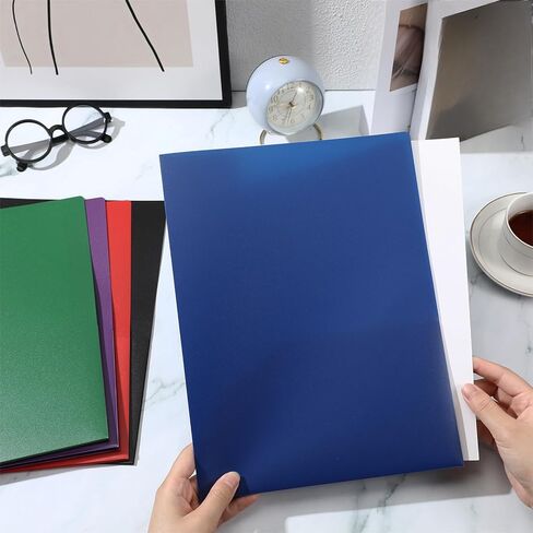 50 Pack Pocket Folders Bulk 2 Pocket Heavy Duty Plastic Folders with Pockets Letter Size Folders Business Card Holder for School Office File (Blue) in Saudi Arabia