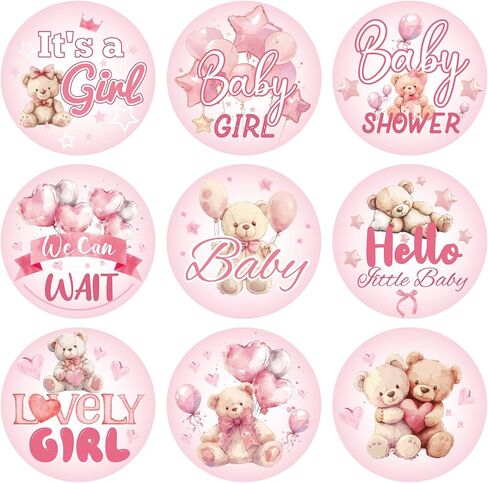 504pcs Girl Baby Shower Stickers for Favors, Pink Sweet It's A Girl Baby Stickers Round Baby Girl Labels for Chocolate Candy Gift Wrapping Scrapbooking Envelope Birthday Party (Floral) in Saudi Arabia