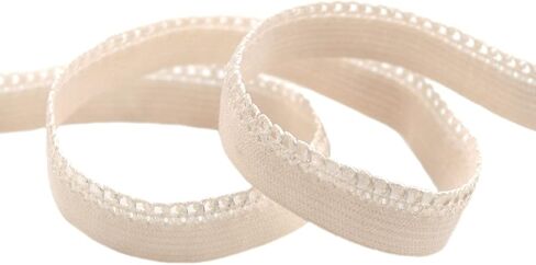 10 Yards 3/8" 10mm Picot Loop Lace Trim Elastics Decorative Spandex Band Tape Underwear Lingerie Dress Sewing Craft (Nude) in Saudi Arabia