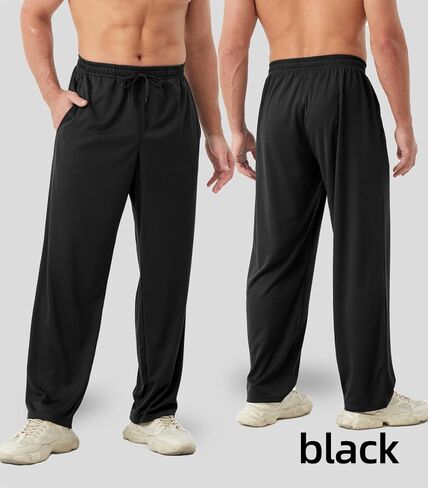 DWUGD'L 3Pack Men's Lightweight Sweatpants with Pockets Open Bottom Athletic Pants for Workout,Jogging,Gym,Running,Training in Saudi Arabia