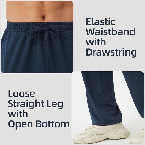 DWUGD'L 3Pack Men's Lightweight Sweatpants with Pockets Open Bottom Athletic Pants for Workout,Jogging,Gym,Running,Training in Saudi Arabia