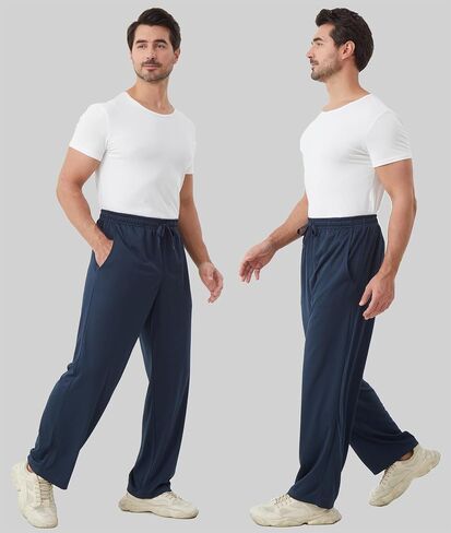 DWUGD'L 3Pack Men's Lightweight Sweatpants with Pockets Open Bottom Athletic Pants for Workout,Jogging,Gym,Running,Training in Saudi Arabia