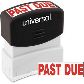 Universal 10063 Message Stamp, Past Due, Pre-Inked One-Color, Red