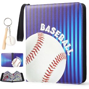 ZAIONE 9-Pocket Baseball Card Binder: Large 900 Pockets Collectible Trading Cards Album for Baseball Fans - Zippered PU Sports Card Holder Binder for 2025 Design Gift