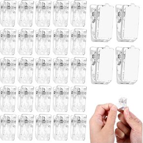 30 Pcs Adhesive Clips for Hanging, Self-Adhesive Clip Wall Tapestry Clips Sticky Clip Small Hanging Spring for Posters & Home Office Clear