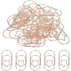 PATIKIL 2x1 Inch Large Paper Clip, 20 Pcs Metal Star Paper Clip Wide Rust-Proof Strong Durable Bulk for Office Supplies Document Organization Binder Bookmarks Planner, Silver Tone