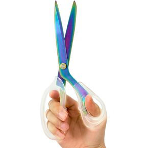 Rose Golden Scissors for Office 9 inch Multipurpose Scissors with Sharp Blades Transparent Clear Acrylic Handles for Desk, Fabric Cutting, Home, Sewing, and Crafts
