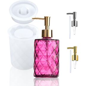 Pump Bottle Resin Mold, Perfume Bottle Silicone Molds Pump Bottles Mold for Soap Shampoo Lotions and Creams