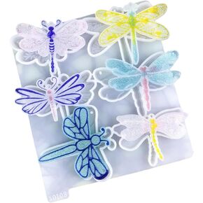 Silicone Dragonflies Keyring Mold Dragonflies Keychain Silicone Mold for Delicate Resin Craft and Gifts