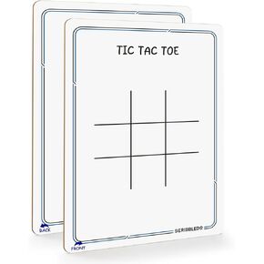 SCRIBBLEDO Tic Tac Toe Game Dry Erase Board 9x6 Inch Double-Sided Whiteboard Reusable Classroom Learning Tool Fun Drawing Writing Table Games for Seniors Small Board for Home & School