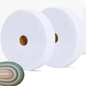 2 Rolls Jelly Roll Batting Strips for Rugs 2 1/4 InTotal 70 Yards, Needle Punched Cotton Blend Batting Roll with Fabric Tube Maker for Jelly Roll Rugs,Throw Rugs,Braided Rug，DIY