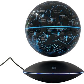 Floating Globe Magnetic Levitation with LED Color Changing Light and Touch Control, Magnetic Levitating Globe for Desk Office Home Decor Educational Gift for Men Father Boys Boss,Blue