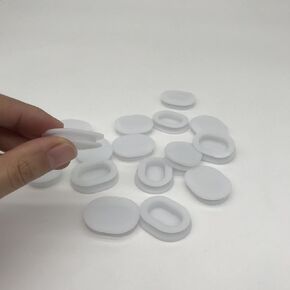 White Oval Piggy Plug (8, OD:27x32MM, ID:14x25MM) - Plastic, Reusable, Durable - Suitable for Money Cans & Boxes