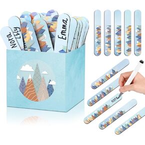 Outus 101 Pcs Moving Mountains Flip Name Sticks with Carton Moving Mountains Name Sticks Tally Sticks Name Tags Teacher Student Grouping Flip Stick Classroom Must Haves for Educational and Learning