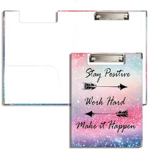 Cute Black Cat Clipboard with Storage for Desk, Cat School Office Supplies, Aesthetic Floral Padfolio with Clipboard for Teachers Nurses Students, Cute Back to School Supplies, 12.5x9 in