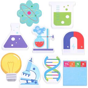 9 Pads Science Sticky Notes, Cute Chemistry Stickers, Lab Test Tube Microscope & Light Bulb Memo Pads, Teacher Student Appreciation Gifts, Science Week Party Favors & Classroom Supplies