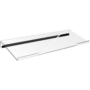 Clear Acrylic Tilted Computer Keyboard Holder for Easy Ergonomic Typing, Upgraded Version, Keyboard Stand with Silicone Anti-Slip Case for Office Desk, Home, School, Clear