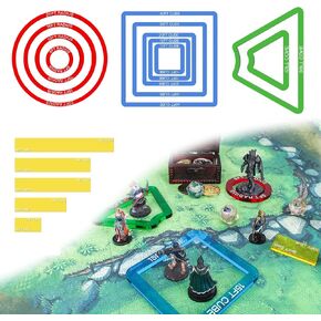 Byhoo 16 PCS DND Spell AOE Damage Template Set, Semi-Transparent Acrylic 5E Area of Effect Spell Templates for Dungeons and Dragons & TTRPG, Ideal Gift for DMS and DND Enthusiasts