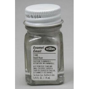 Testors 1180 Pla flat steel 1/4-oz