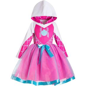 Girls Bat Spider Web Tulle Tutu Ruffle Princess Dress