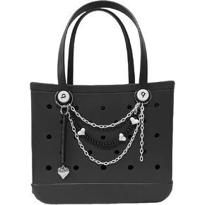 Charm For Bogg Bag, Stars and Chains, Purse Strap Extender Accessories, Purse Chains For Women Rubber Beach Bag Tote Handbag Crossbody Shoulder Decoration