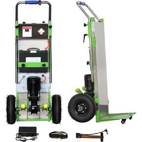 Electric Stair Climbing Dolly, 661lb 600W Powered Electric Stair Climbing Hand Trucks Dolly Cart with Rubber Tracks for Moving, Heavy Duty Stair Climber (Pure Black)
