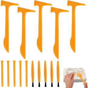 15pcs Dinosaur Dig Tools Kit, Dino Fossil Excavation Kit with Mini Hammer Chisel Brush Archaeological Excavation Tool Kit Science Kit for Girls Boys
