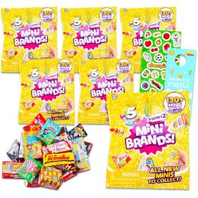 Zuru Mini Brands Mystery Case Party Favors - Bundle 6 Pk Mini Surprise Toys Mystery Set, Stickers, More | Zuru Blind Bags Party Favors