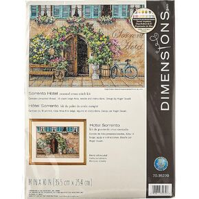 Dimensions Counted Cross Stitch Kit, Sorrento Hotel, 14 Count Beige Aida, 14'' x 10''