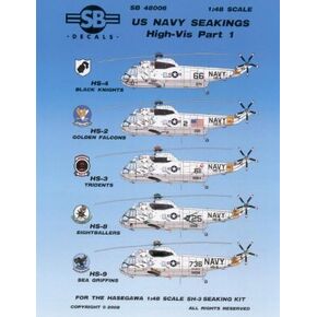 SBD48006 1:48 US Navy SH-3 Sea Kings in Hi-Vis Part 1 Decal Sheet