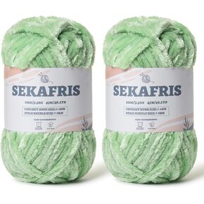 Fuzzy Chunky Chenille Yarn for Crocheting，Soft Plush Yarn for Hand Knitting，Bulky 4x100g （4x49.2yd） Baby Blanket Yarn for Crocheting Amigurumi Yarns，Crochet Fluffy Velvet Yarn (4 Rainbow)