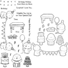 Lovely Penguins Birthday Cakes Celebration Balloons Dies and Stamp Sets for Card Making Birthday Wishes,Happy Birthday to You Words Phrase Clear Seal Silicone Stamp for DIY Scrapbooking Paper Crfting
