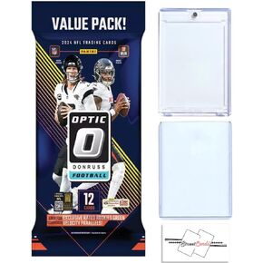 2024 Panini Donruss Optic Football Fat Pack with 12 Trading Cards Including Toploader + Magnetic Holder + StreetCards Magnet!