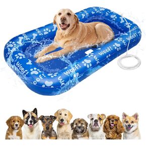 Biupky Inflatable Pool Floats for Dogs, Dog Pool Floats for Large Dogs Heavy Duty Up to 176 Lbs, Dog Float Swimming Pool Floats for Small, Medium and Large Dogs