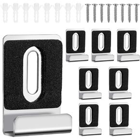 8 Sets Mirror Hanging Kit, Sturdy Practical Mirror Clips for Wall Mounting Reusable Mirrors Mounting Hardware for Wall Hanging Frameless Mirrors ( Black Silver)