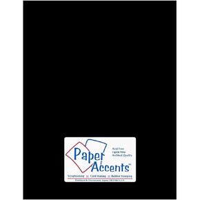PA Paper Accents Glossy Cardstock 8.5" x 11" Black, 12pt Colored cardstock Paper for Card Making, Scrapbooking, Printing, Quilling and Crafts, 25 Piece Pack