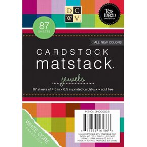 DCWV Cardstock Matstack, Jewels, 87 Sheets, 4-1/2 x 6-1/2 inches
